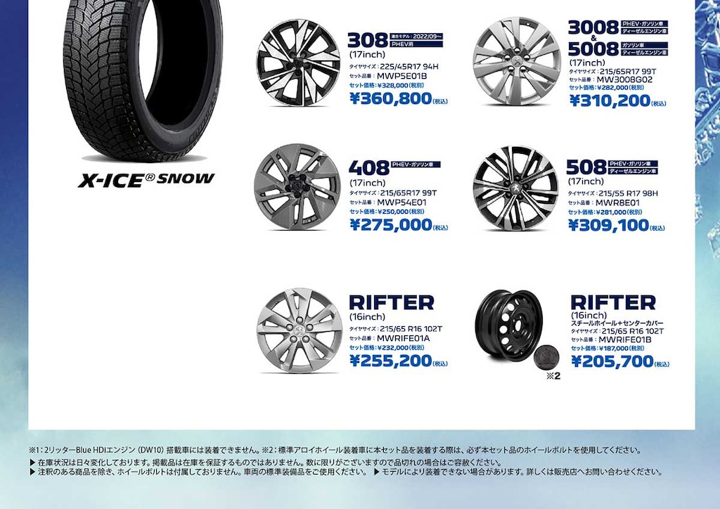 ウインタータイヤ＆ホイールコンプリートセット 2023/2024 | プジョー 